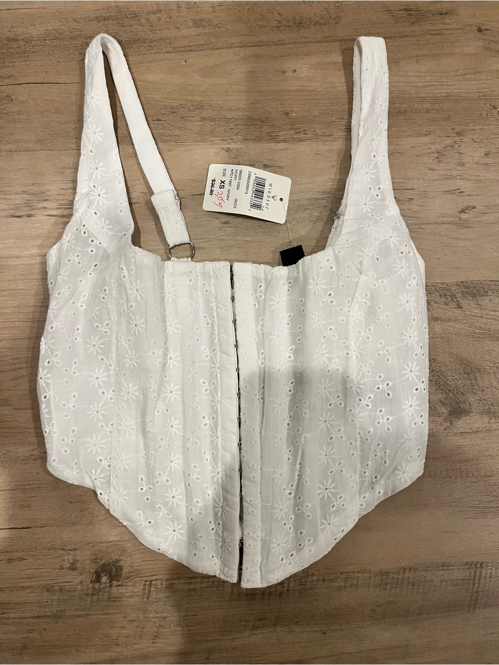 Windsor White Eyelet Corset Crop Top